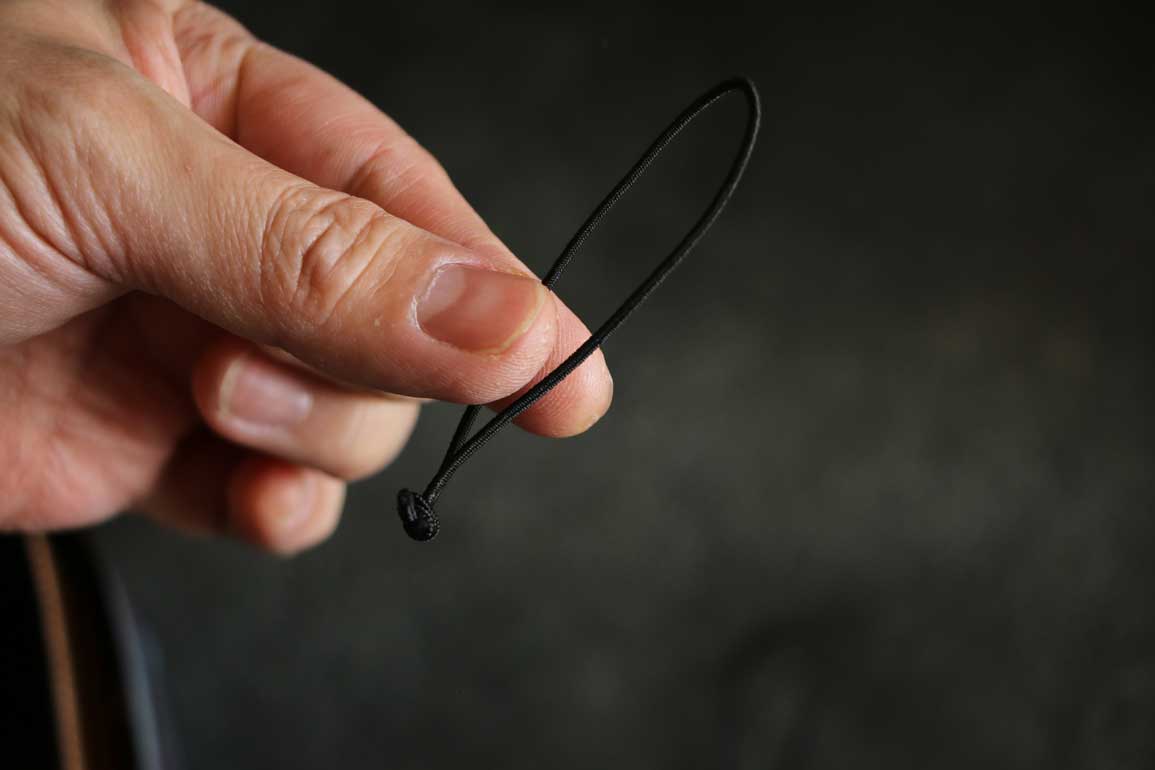 革財布ゴム留め