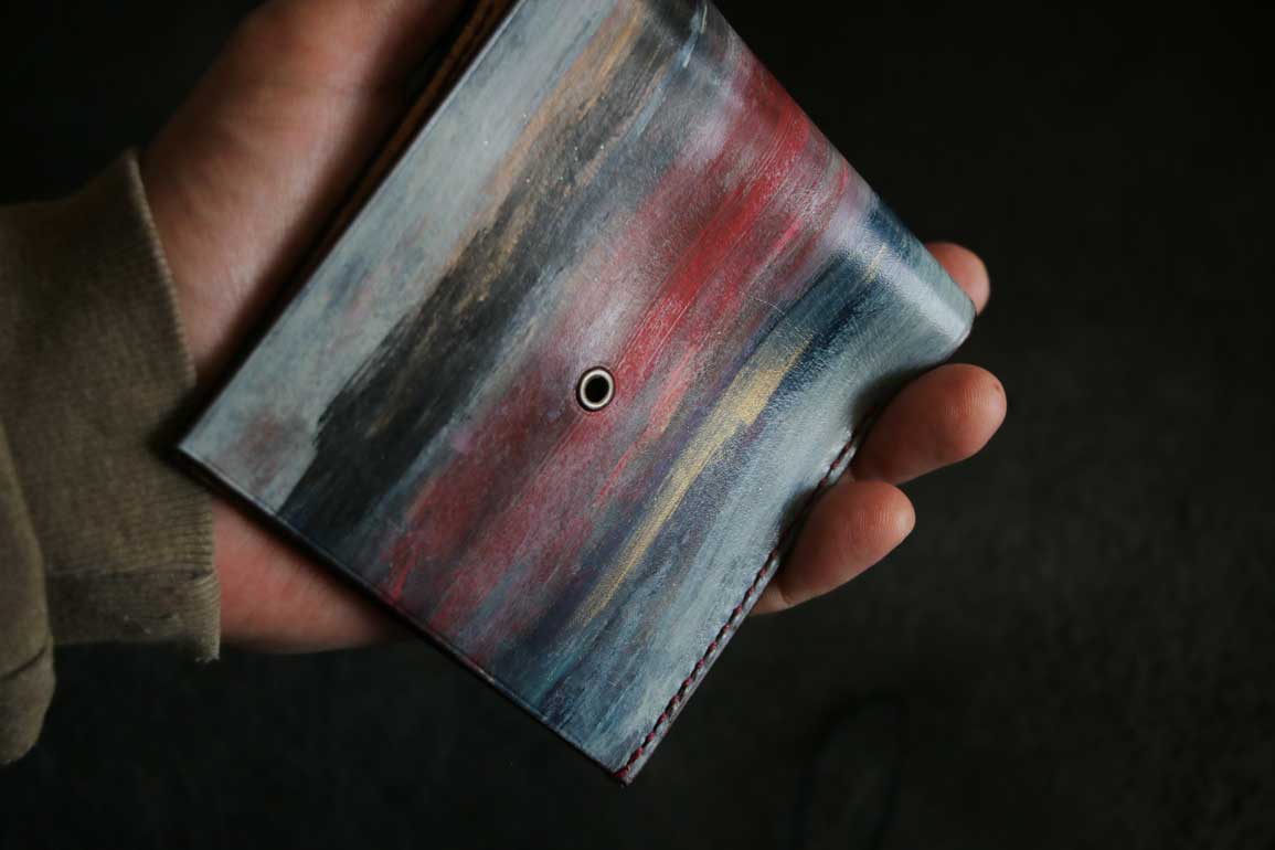 革財布ゴム留め