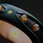 The Leather Quartz Bracelet　ブラック×グリーン