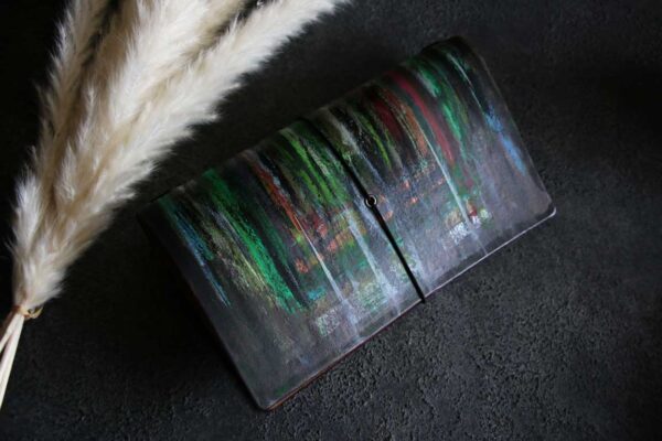 アート染色レザートラベラーズノートカバー
