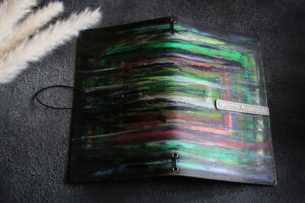 アート染色レザートラベラーズノートカバー
