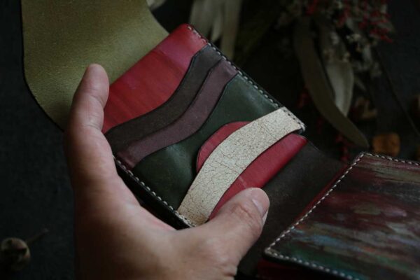 個性的染色革財布