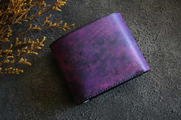 バイオレットレザーハーフウォレット