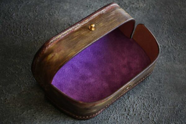 オレンジレザーメガネケース