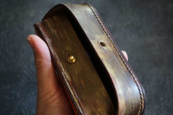 オレンジレザーメガネケース