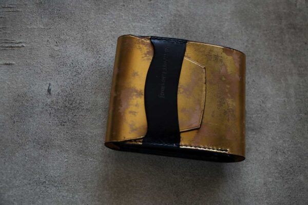 ビンテージ金箔ゴールド革財布