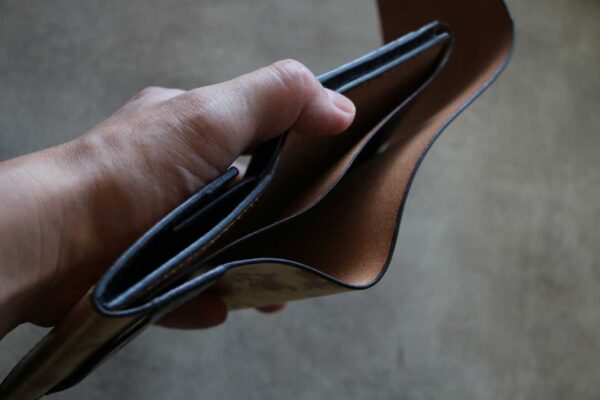 ビンテージ金箔ゴールド革財布