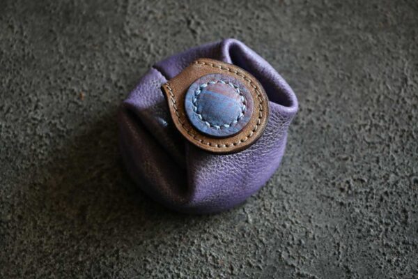 柿型巾着レザーコインケース