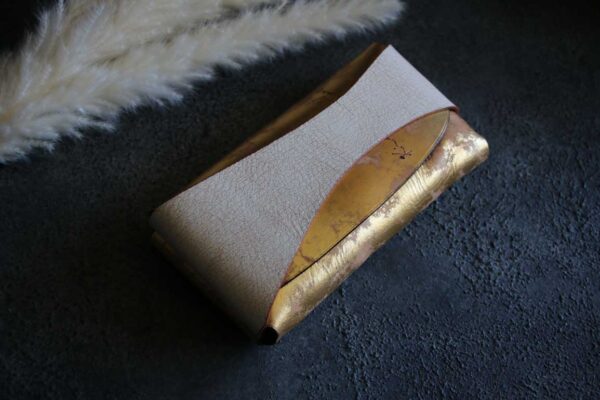 ビンテージ金箔ゴールドコンパクト長財布