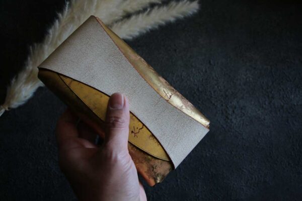 ビンテージ金箔ゴールドコンパクト長財布