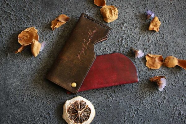 回転式レザー爪楊枝ケース