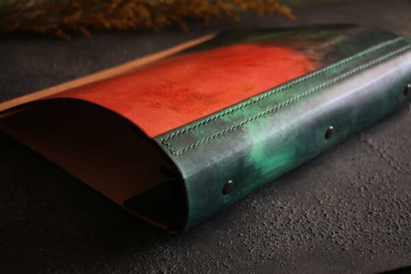 分厚いＢ5バインダーレザー革手帳アート染色