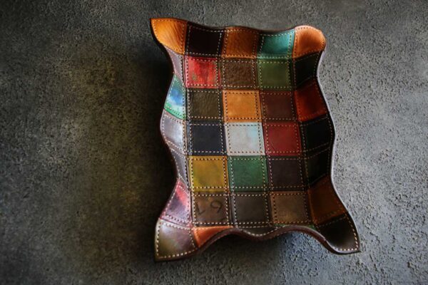 パッチワークレザートレイ