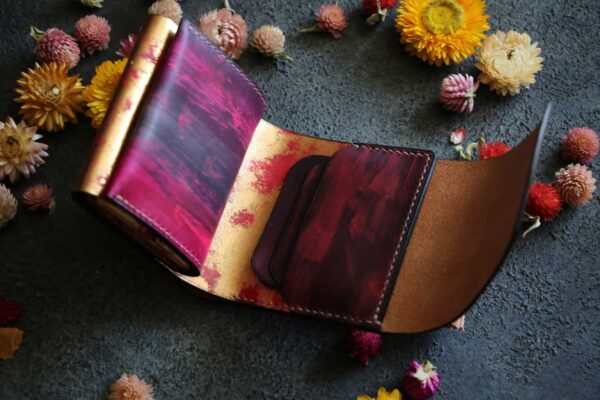 金箔×ピンク桜吹雪ハーフウォレット