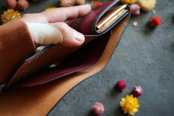 金箔×ピンク桜吹雪ハーフウォレット