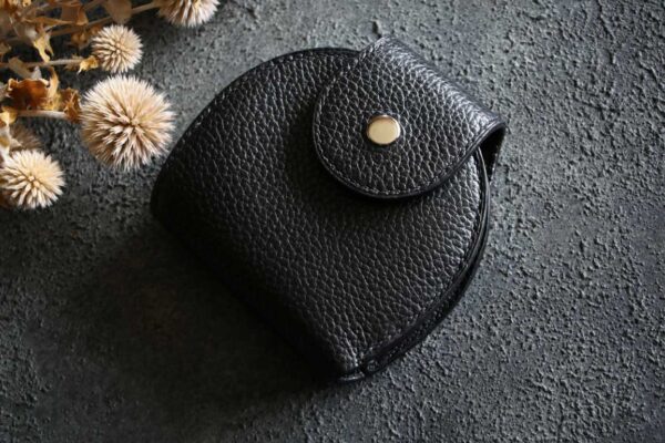 ブラックシボレザー丸い革財布