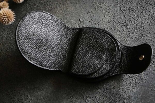 ブラックシボレザー丸い革財布