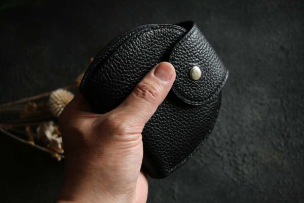 ブラックシボレザー丸い革財布