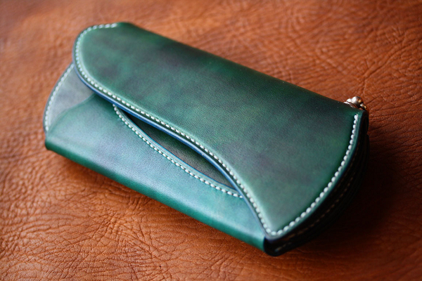 The Peafowl wallet　グリーン×ブルー