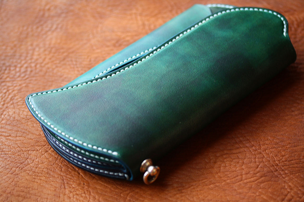 The Peafowl wallet　グリーン×ブルー