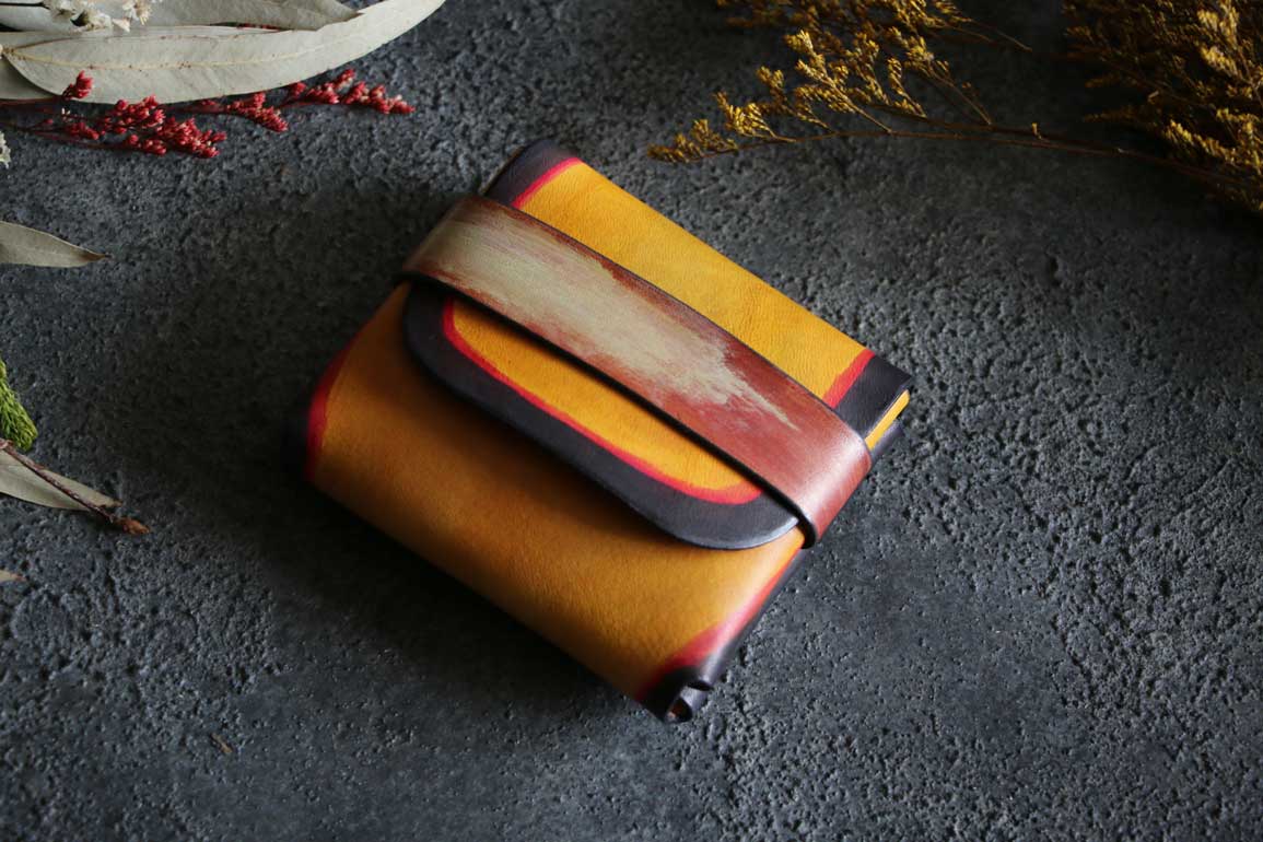 お札＋カード専用サンバースト革財布