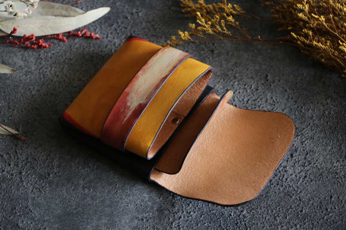 お札＋カード専用サンバースト革財布