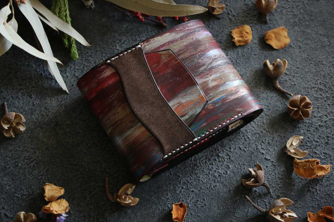 個性的染色革財布