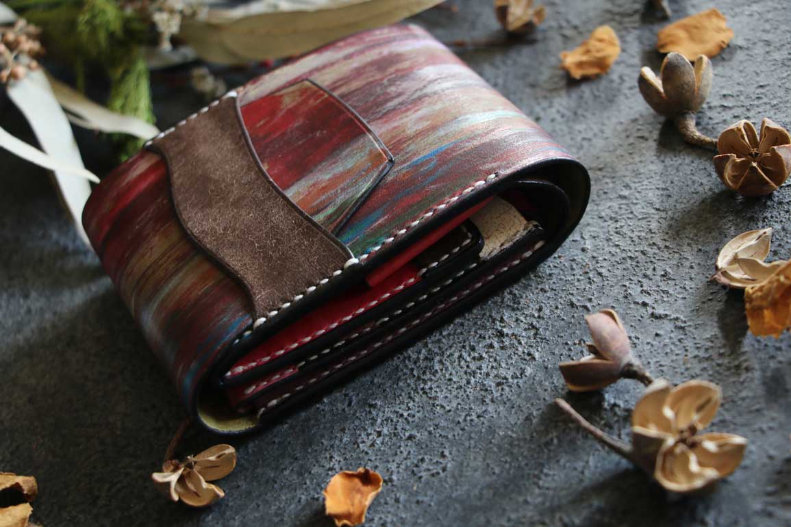 個性的染色革財布