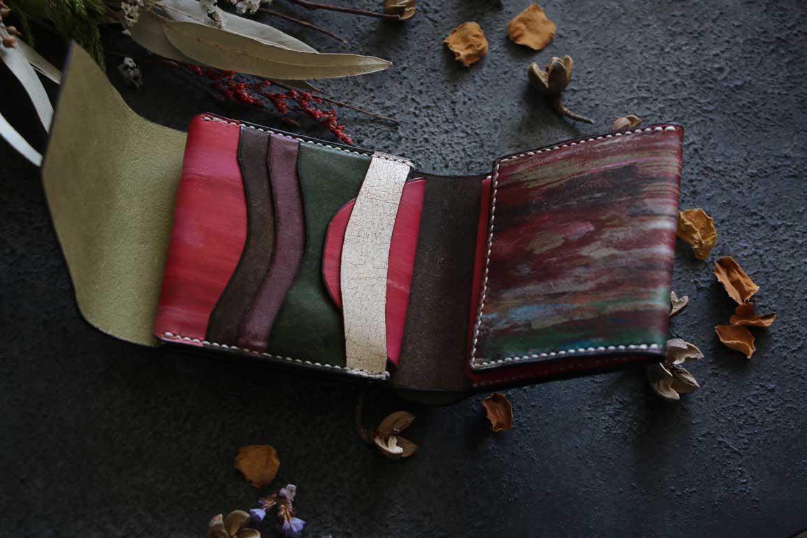 個性的染色革財布