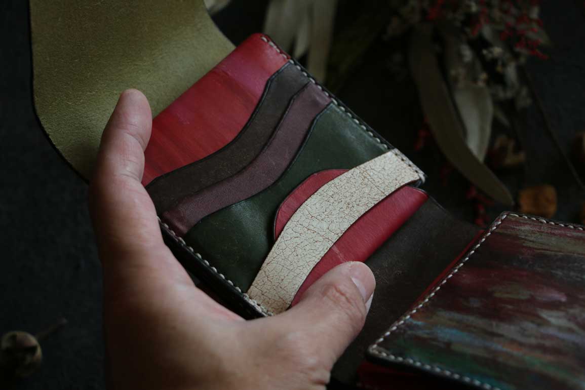 個性的染色革財布