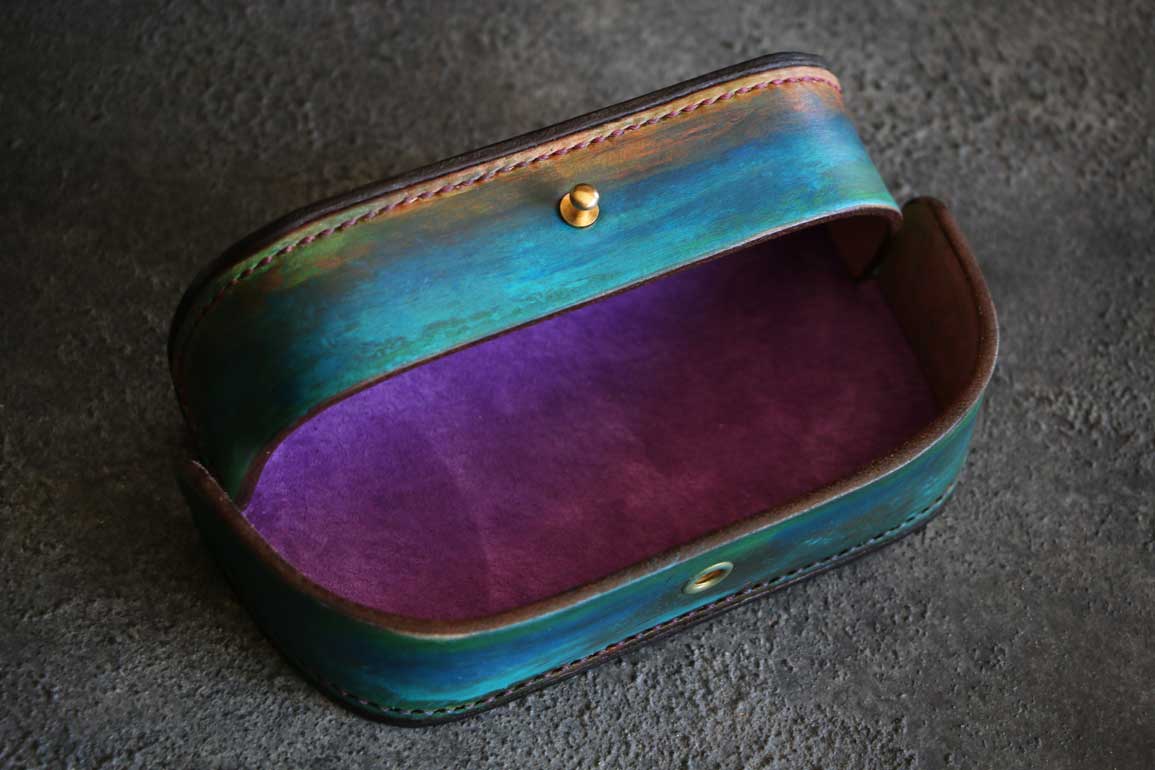 駒合わせ縫いメガネケース