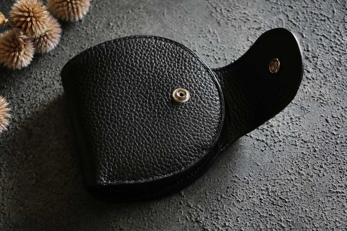 ブラックシボレザー丸い革財布
