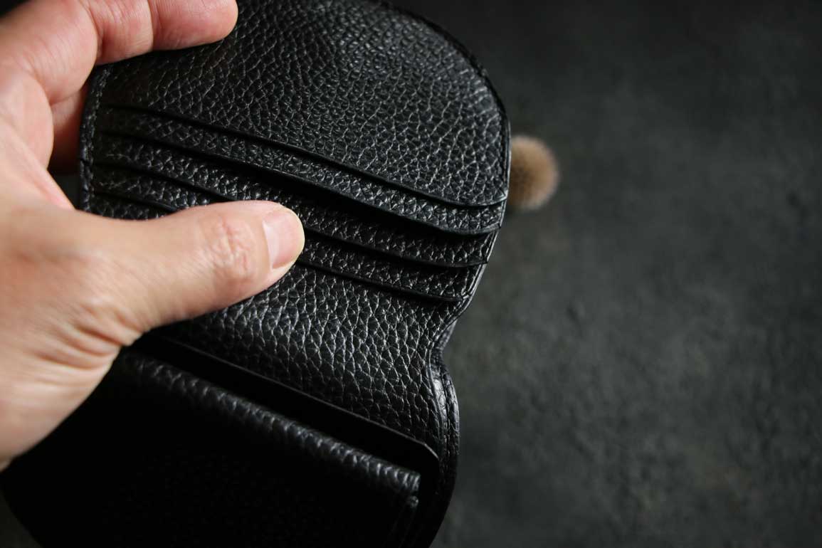 ブラックシボレザー丸い革財布