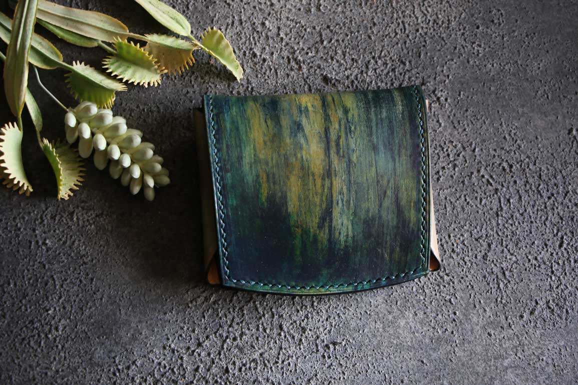 個性的染色革財布