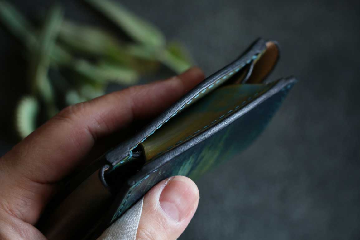 個性的染色革財布