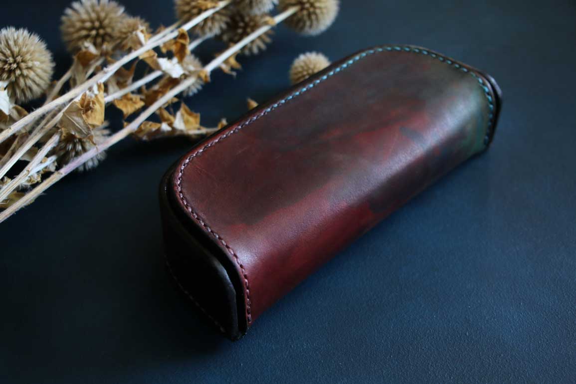 駒合わせ縫いメガネケース