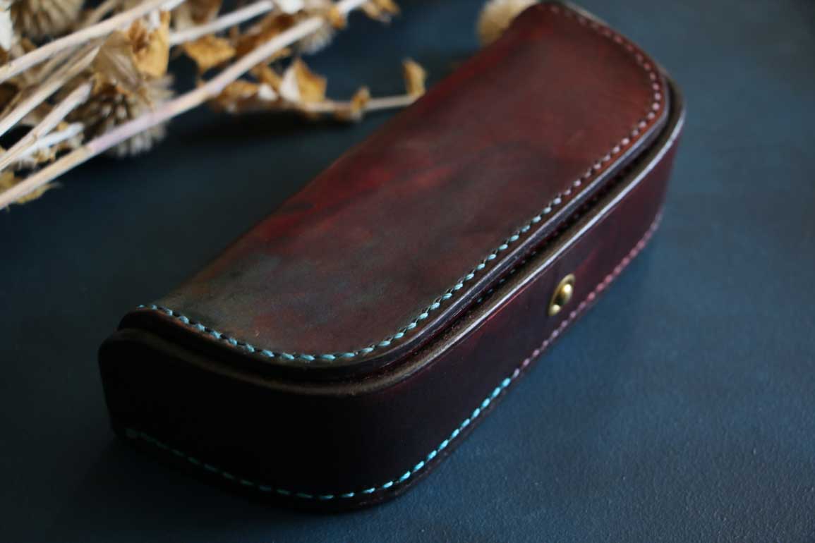 駒合わせ縫いメガネケース