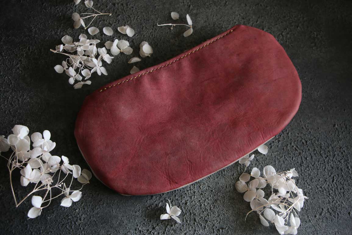 ツートンkuduレザーポーチ