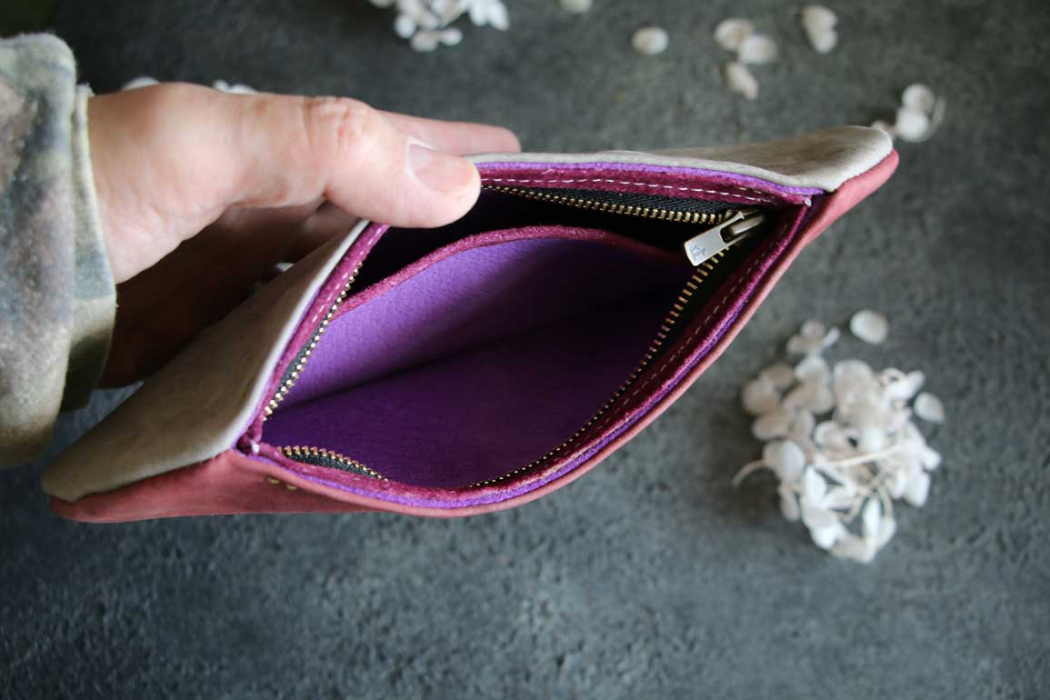 ツートンkuduレザーポーチ