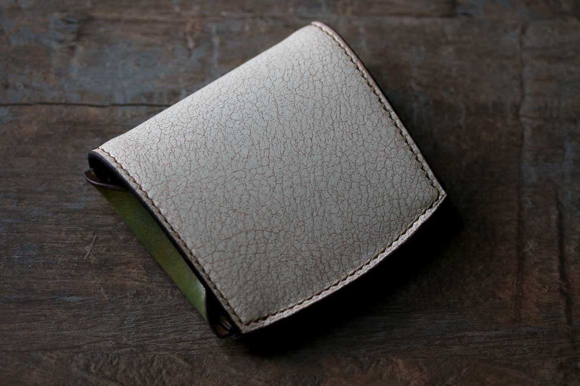 オールドキャニオンレザー×光るミント染色スリム財布