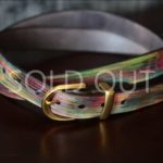 真鍮金具30ミリ幅レインボー木目革ベルト